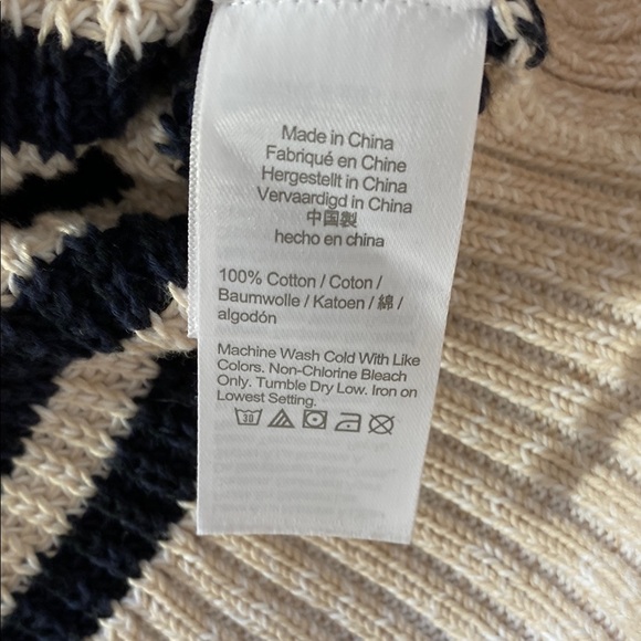 J Crew cotton Navy and White Striped Sweater - Picture 3 of 5